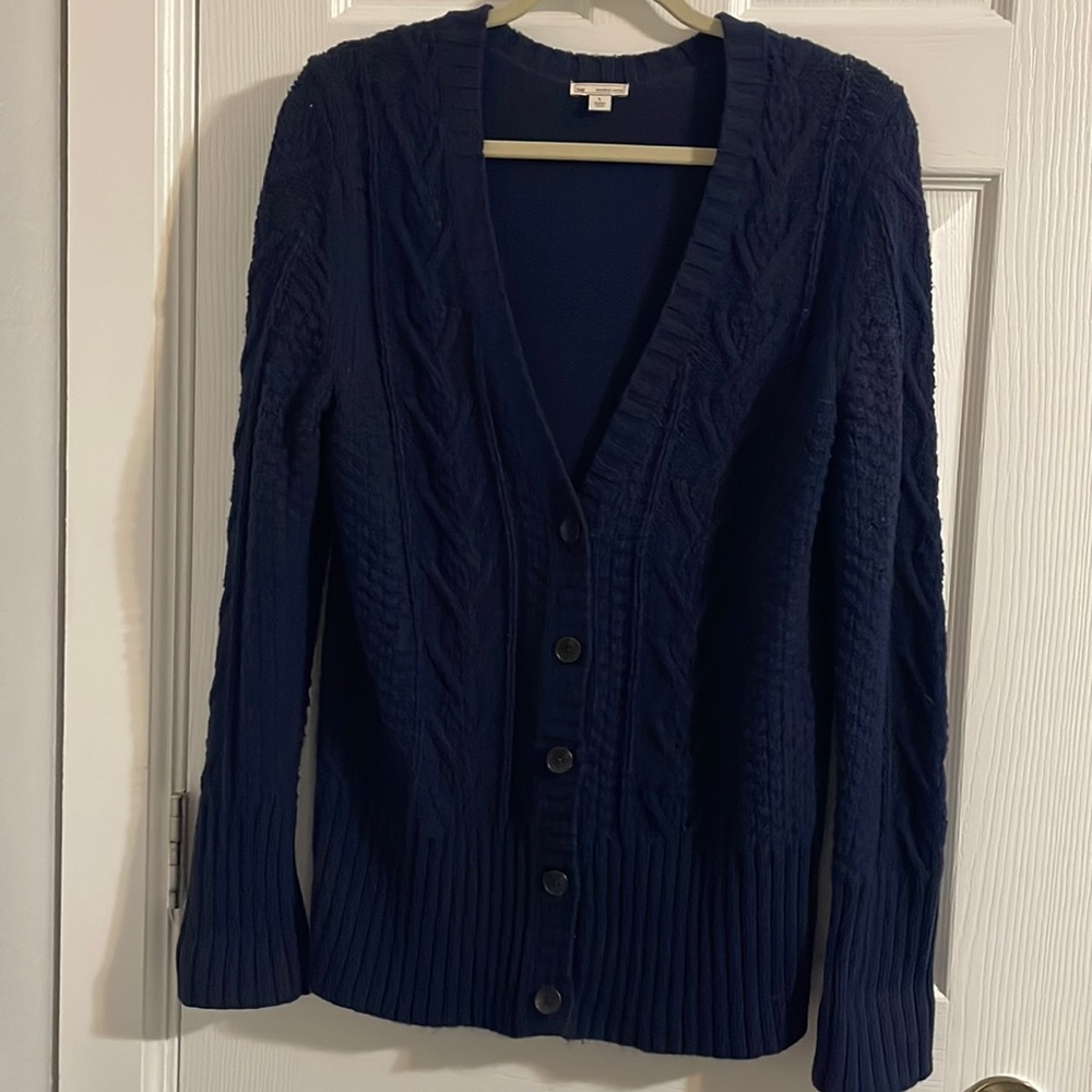 Gap Womens Navy Cable Knit Sweater Sz Large 982239